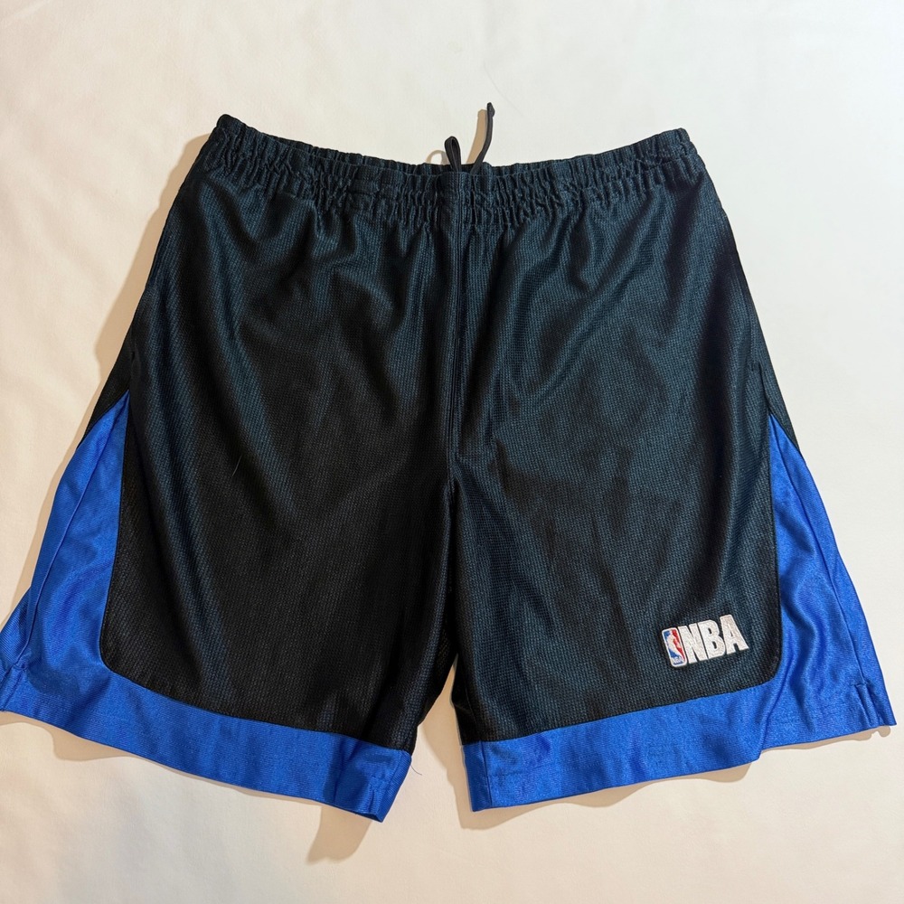 NBA Elevation Basketball Shorts Men XL Black Blue Mesh Athletic Drawstring